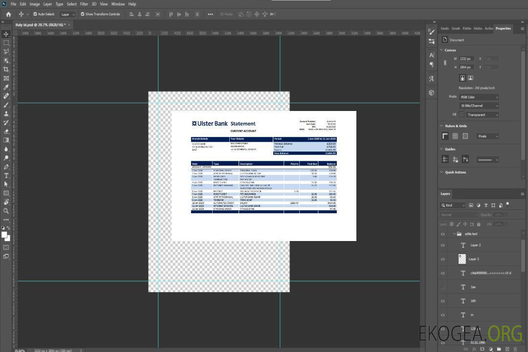 Modèle de relevé de la République d'Irlande Ulster Bank au format Word et PDF, bon pour prouver l'adresse template Modèle de relevé de la République d'Irlande Ulster Bank au format Word et PDF, bon pour prouver l'adresse template